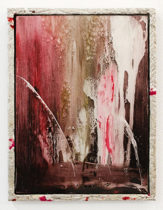 Red lawn by Tyne Gordon contemporary artwork Painting