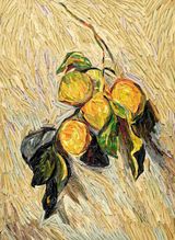Branch of Lemons after Claude Monet Brushstrokes series by Vik Muniz contemporary artwork print