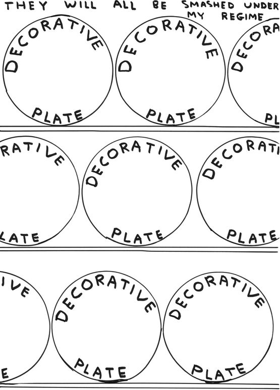 Untitled They Will All Be Smashed Under My Regime by David Shrigley contemporary artwork Works on Paper