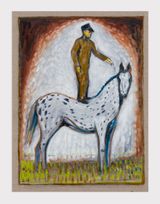 boy stood on horse 2 by Billy Childish contemporary artwork painting