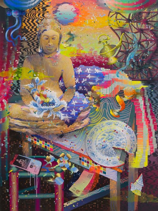 Welcome to the Met by Xuan-lam Nguyen contemporary artwork Painting