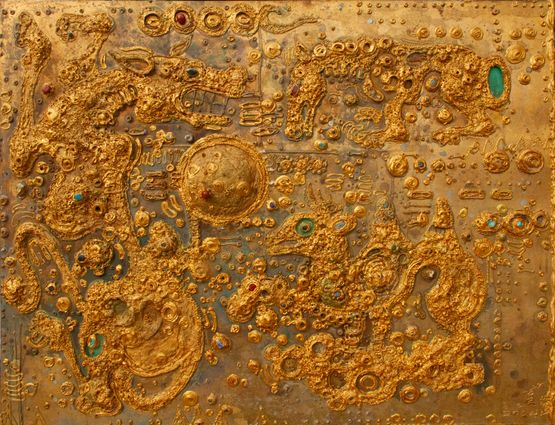Golden-13 by Lkhajav contemporary artwork Painting