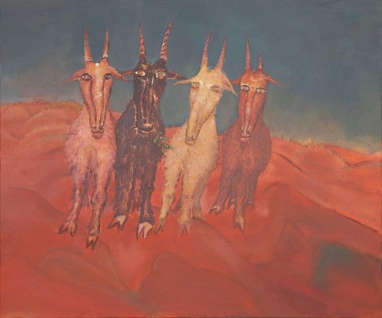Four Lost Goats by Mao Xuhui contemporary artwork Painting