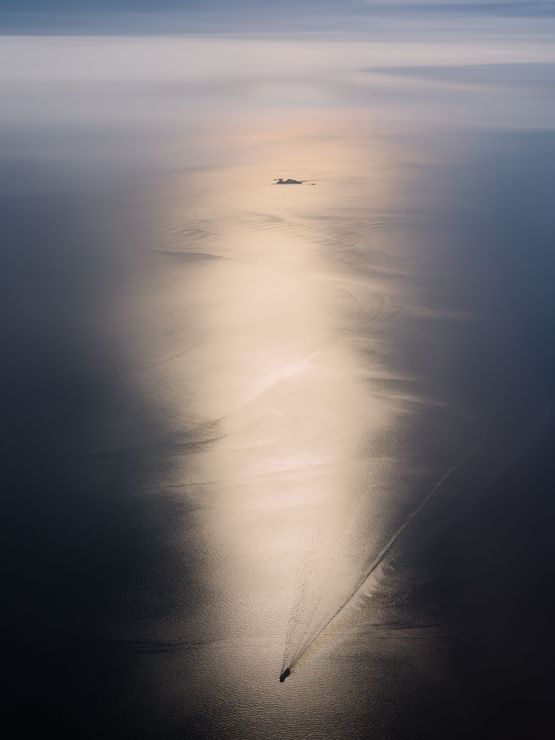 Merchant Ship Passing Zembra Tunisia by Lucas Foglia contemporary artwork Print