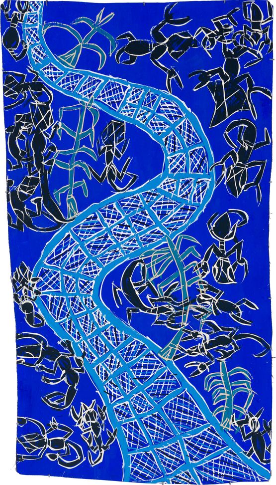 Dhakawa at Wandawuy by Dhambit Mununggurr contemporary artwork Painting