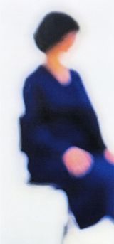 second time with the chair blue portraits I by Zeynep Kayan contemporary artwork print