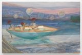Red Hats and Balloons by Ficre Ghebreyesus contemporary artwork painting
