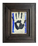 Self Portrait blue hand by Billy Childish contemporary artwork painting
