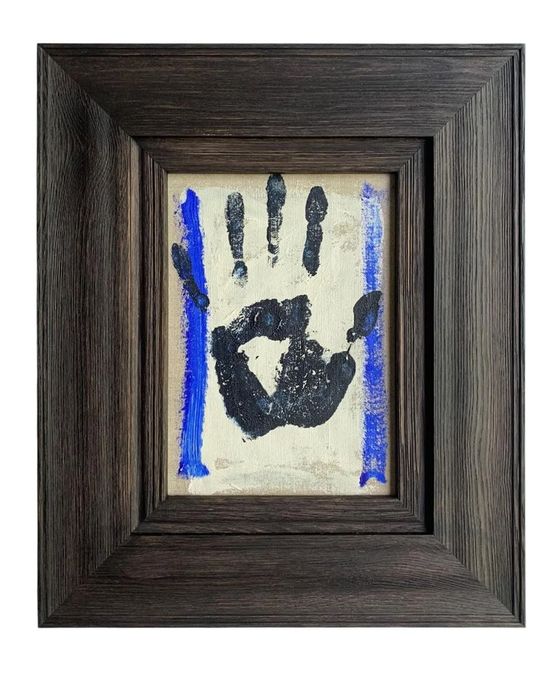 Self Portrait blue hand by Billy Childish contemporary artwork Painting