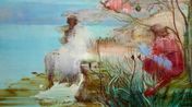 Pastoral after Bunny by Adrienne Gaha contemporary artwork Painting