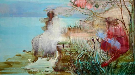 Pastoral after Bunny by Adrienne Gaha contemporary artwork Painting