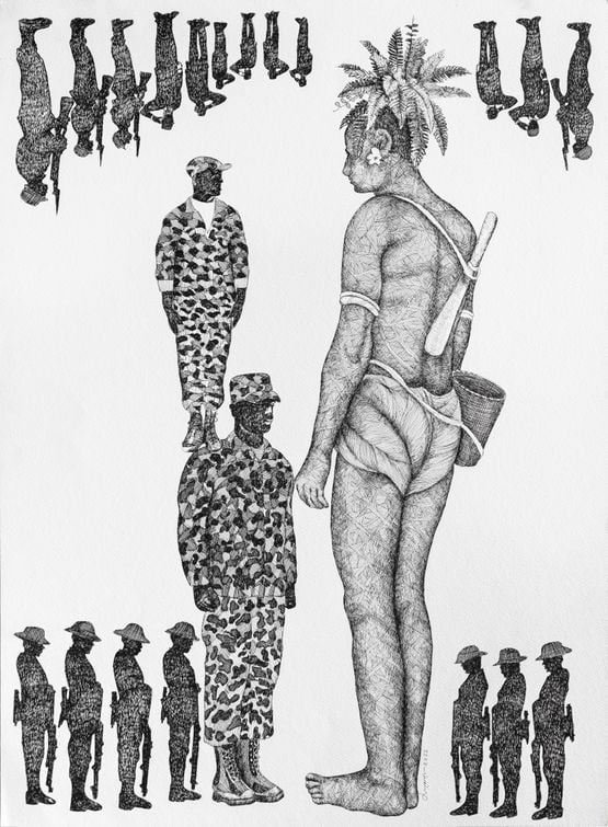 Generation Wish Yielding Trees and Atomic Tree 40 by Joydeb Roaja contemporary artwork Painting