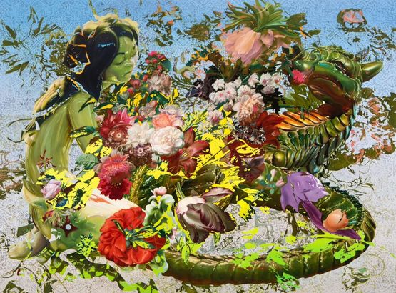 Heretical Idols in Oriental Bloom by Rafael Megall contemporary artwork Painting