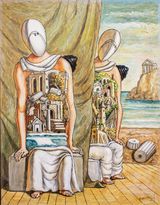 Il dialogo misterioso Archeologi by Giorgio De Chirico contemporary artwork painting