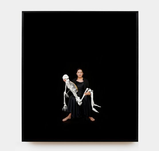 Holding the Skeleton by Marina Abramovic contemporary artwork Photography