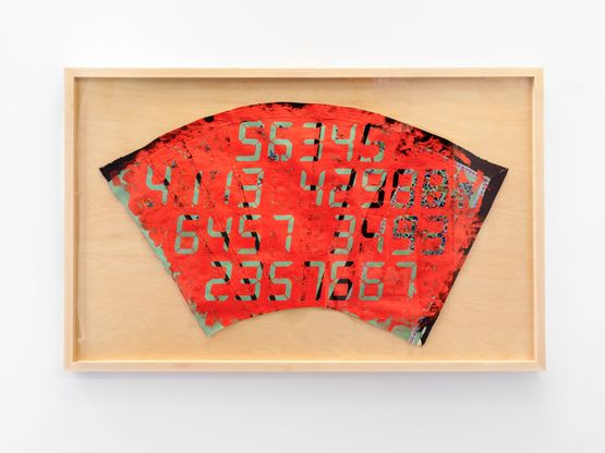 Counter Painting on Chinese dress - Red by Tatsuo Miyajima contemporary artwork Painting