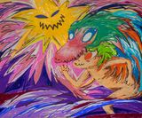 Run Faster  Dream Bigger by Berbrain Bernandi Desanda contemporary artwork mixed media painting