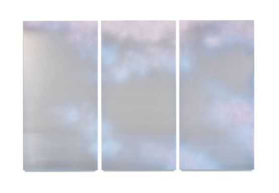 Tsukioboro Hazy And Dim Spring Moon Covered By Mist Triptych by Miya Ando contemporary artwork Painting