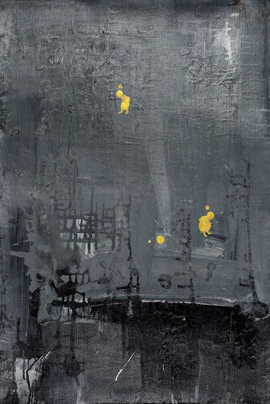 Golden Human with Gray World 5 by Yi Kai contemporary artwork Painting