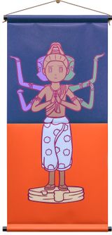 a three-faced six-armed by Yuya Hashizume contemporary artwork painting