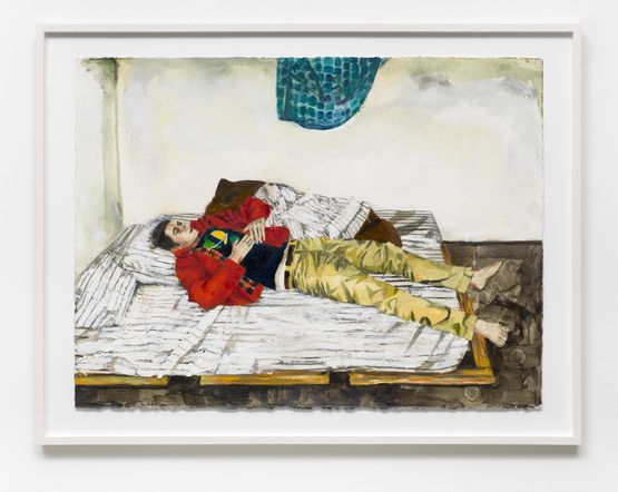 Shanti Red Jacket by Raffi Kalenderian contemporary artwork Painting