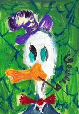 Cultured Duck 1 by Manuel Ocampo contemporary artwork painting works on paper