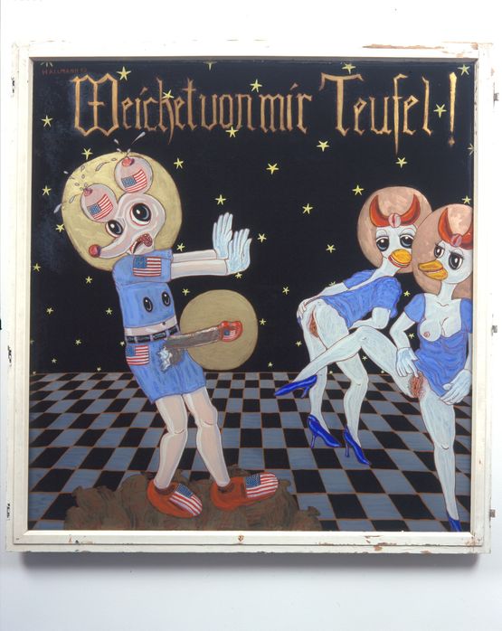 Weichet von mir Teufel Be Gone Demons by Blalla Hallmann contemporary artwork Painting