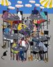 Cat Cafe by Kitti Narod contemporary artwork Painting
