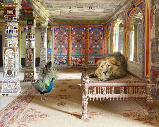 The Lovesick Prince Aam Khas Junha Mahal Dungarpur Palace by Karen Knorr contemporary artwork Painting