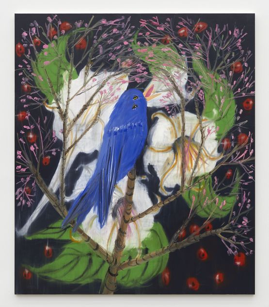 Portrait of a Blue Bird Night Song After Picabia 2023 by Ann Craven contemporary artwork Painting