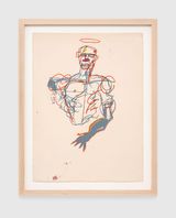 Untitled Condottiere by Jean-Michel Basquiat contemporary artwork mixed media painting works on paper