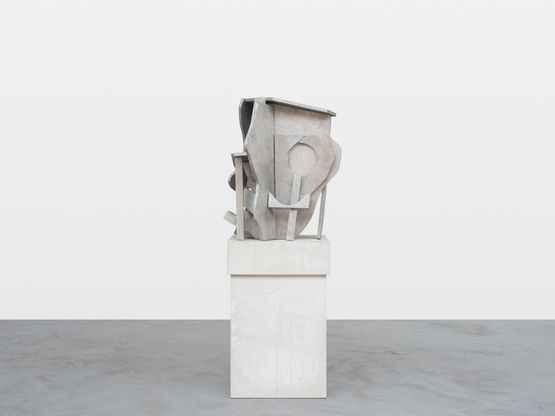 Wooden structure head edition of 3  2AP this is 13 by Thomas Houseago contemporary artwork Sculpture