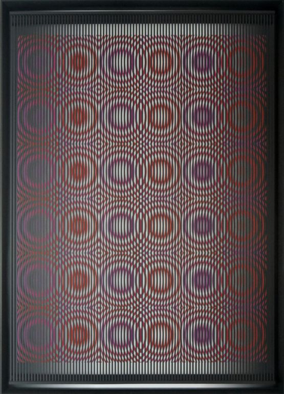 ...rosse sul nero by Alberto Biasi contemporary artwork Painting