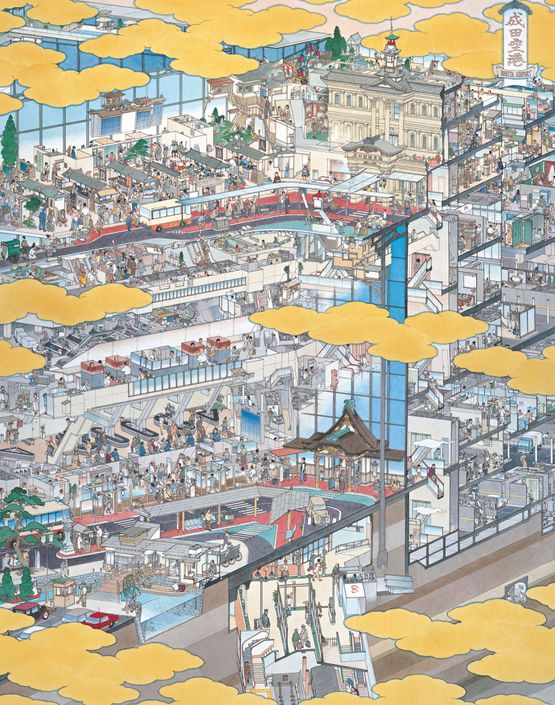 Narita International Airport View of Flourishing New South Wing by Yamaguchi Akira contemporary artwork Print