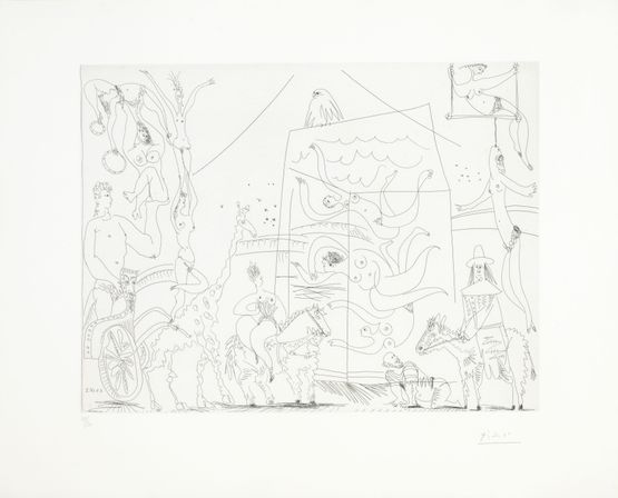 Au Cirque Acrobates Girafe Nageuses by Pablo Picasso contemporary artwork Print