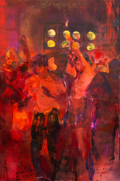 Doron Langberg Paints the Town Red at Victoria Miro