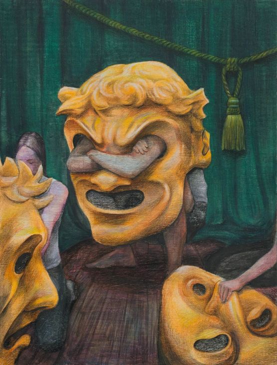 Playing at God by Louise Reynolds contemporary artwork Painting