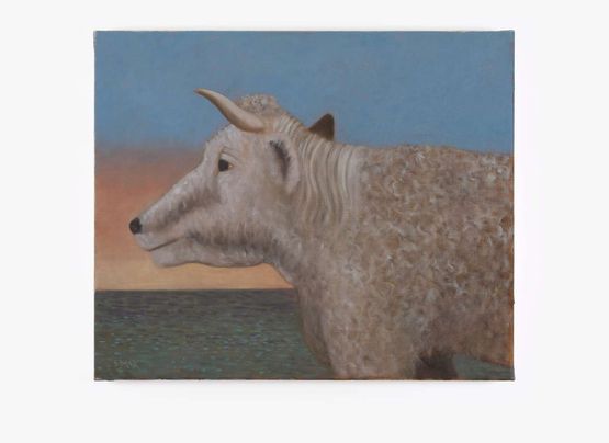 Cows Head with Sea by Stephen McKenna contemporary artwork Painting