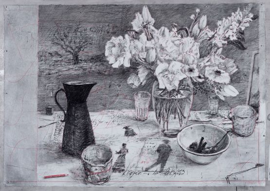 Drawing for LOrfeo Orfeo  Eurydice by William Kentridge contemporary artwork Drawing