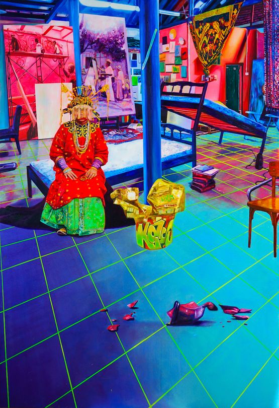 Theres a further reason not to seek linearity or origin by Zico Albaiquni contemporary artwork Painting