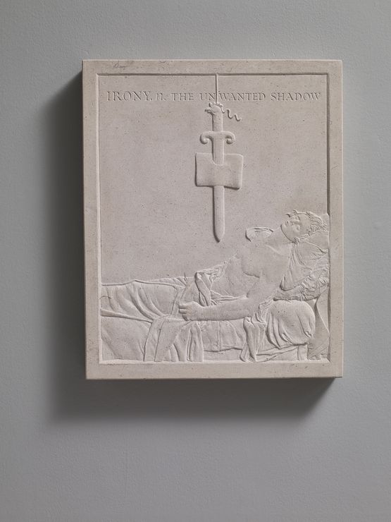 Irony n. The Unwanted Shadow by Ian Hamilton Finlay contemporary artwork Sculpture