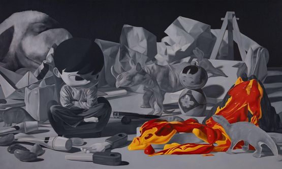 Lava on the Floor by Erthh thanathorn Phattaratada contemporary artwork Painting