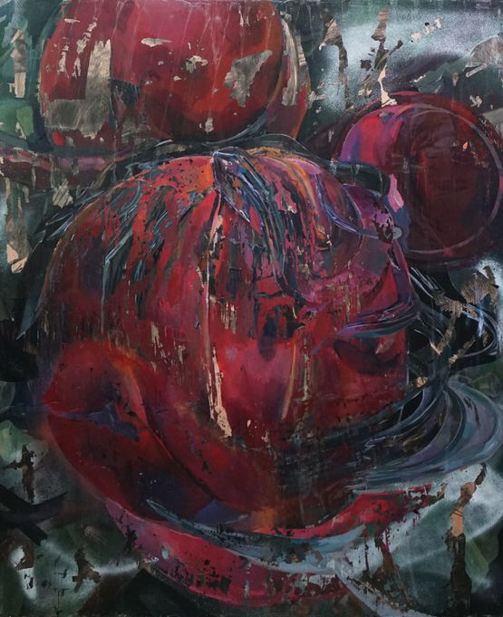 Hairy Peach by Wu Yanzhen contemporary artwork Painting