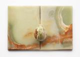 Book object in alabaster by Mirella Bentivoglio contemporary artwork sculpture