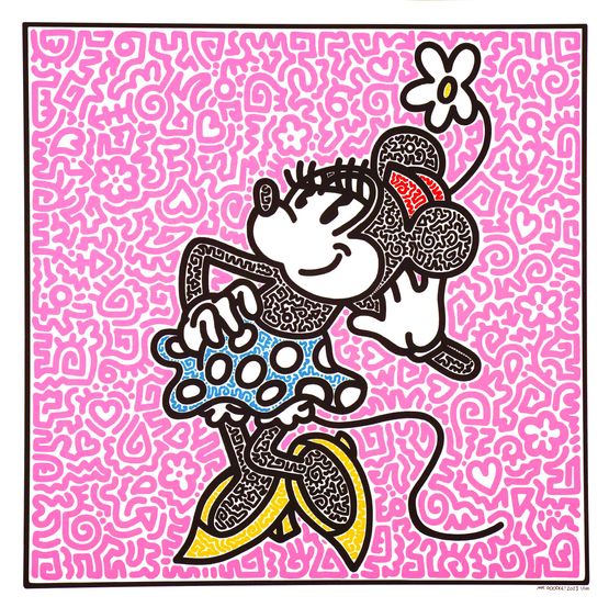 Disney Doodles - Minnie Mouse by Mr Doodle contemporary artwork Print