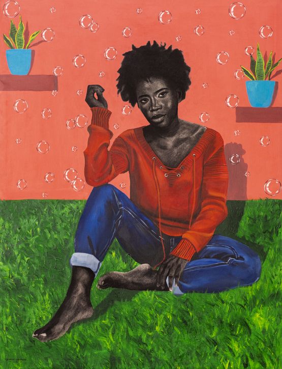 Gaze Of Love by Olamide Ogunade Olisco contemporary artwork Painting