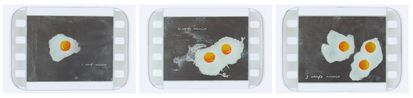 Locomotive Drawings Oeufs Miroirs triptych by Tacita Dean contemporary artwork Sculpture