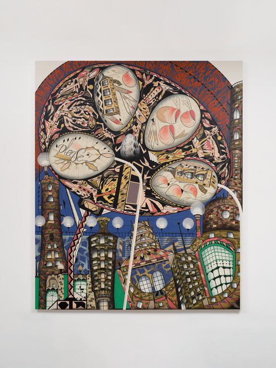 Sparkling City With Egg Monuments 6 by Lari Pittman contemporary artwork Painting
