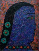 Orange Eyesight by Xiong Wenyun contemporary artwork painting
