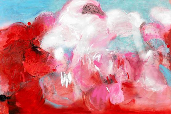 The World in a Flower a Flower Lying Low No.2 by Zhou Li contemporary artwork Painting